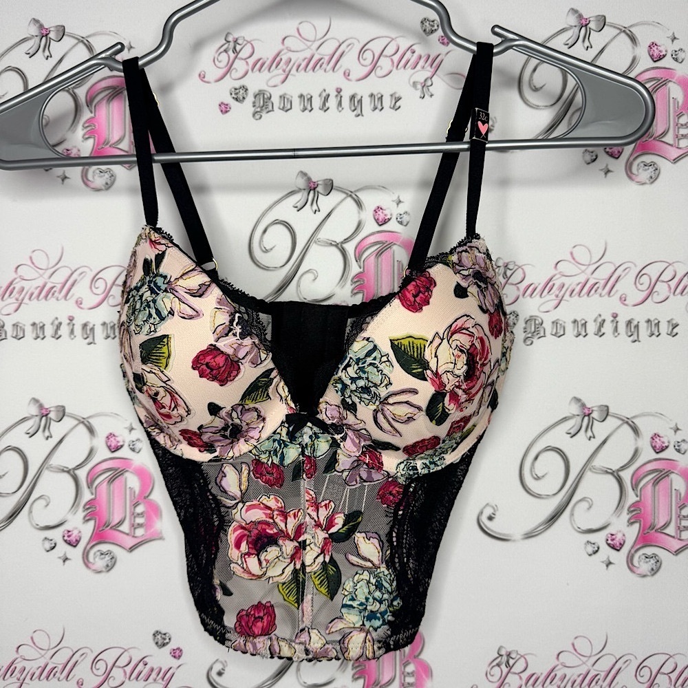 Victoria secret corset bustier bra Floral Lace brand new with tags Bustier